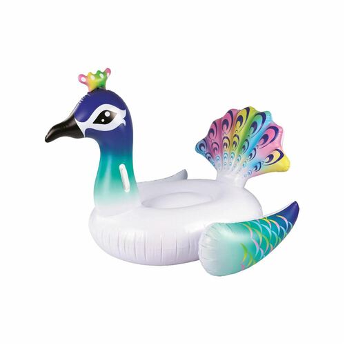 Lazy Dayz 138cm Inflatable Giant Peacock Ride On Pool Float