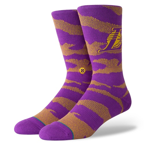 NBA Mens Stance Los Angeles Lakers Basketball Socks - Camo Melange