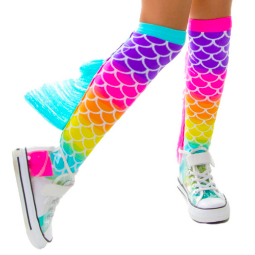 MERMAID Toddler Girl’s Long Knee High Socks - Age 3-5 Unisex - Multicolour 