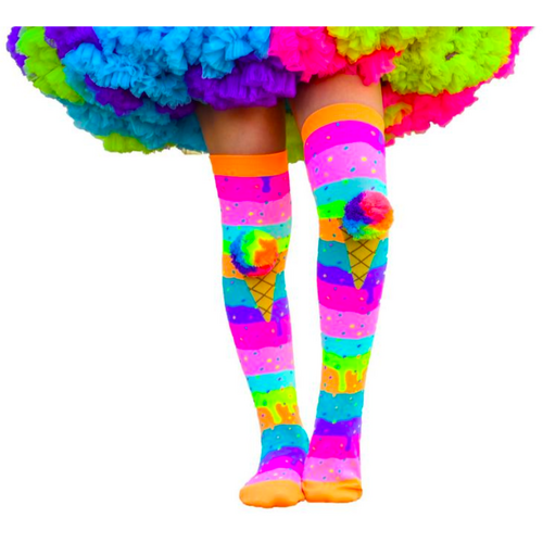 MADMIA Icecream Kids & Adults Long Knee High Socks - Girl’s Pair - Multicolour
