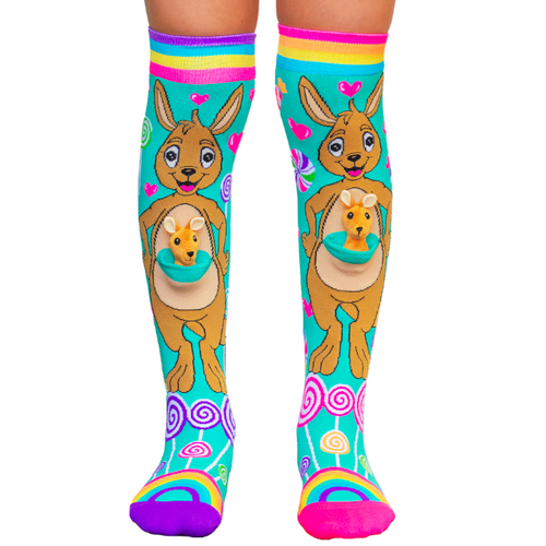 MADMIA Kangaroo Toddler Long Knee High Socks - Girl’s Unisex Pair - Multicolour