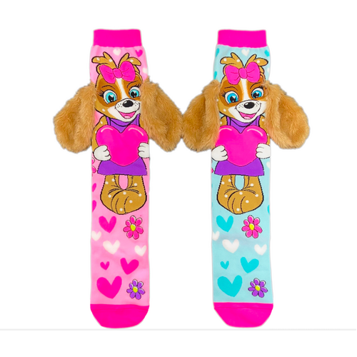 MADMIA Puppy Love Kids & Adults Long Knee High Socks - Girl’s Pair - Pink