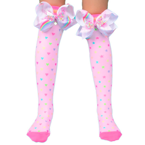 MADMIA Sprinkles Kids & Adults Long Knee High Socks - Girls Unisex - Colour Pink