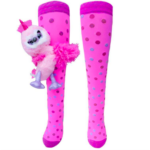 MADMIA Lola the Flamingo Kids & Adults Long Knee High Socks - Girls Pair - Pink