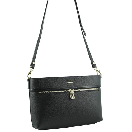 Morrissey Italian Structured Leather Cross Body Handbag (MO3028) Bag - Black