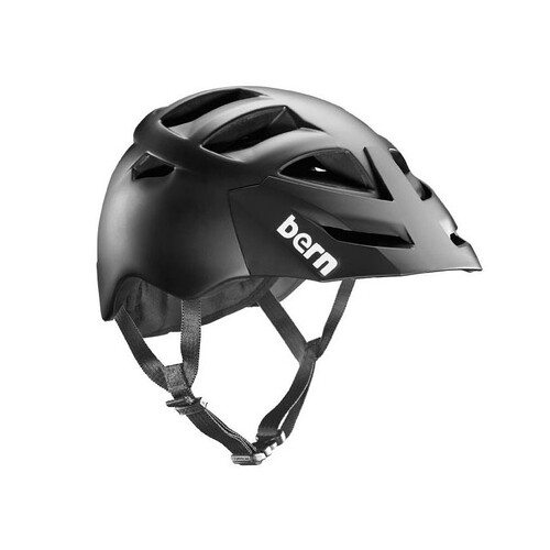 Bern Mens Morrison Cycling Bike Helmet w/ Hard Visor - Matte Black - L/XL