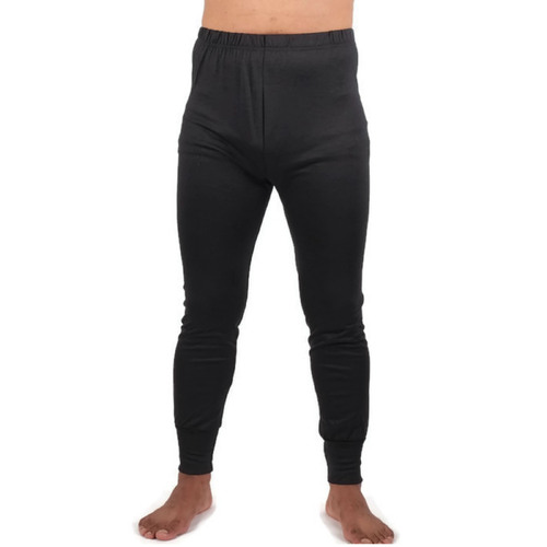 MERINO SKINS Mens Classic Long Johns Wool Thermal Pants Underwear - Navy