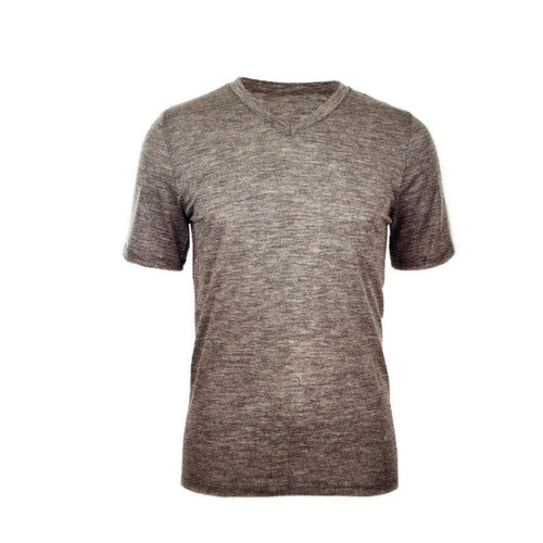 MERINO SKINS Mens Classic V-Neck Tee Wool Thermal T-Shirt Short Sleeve - Ceramic