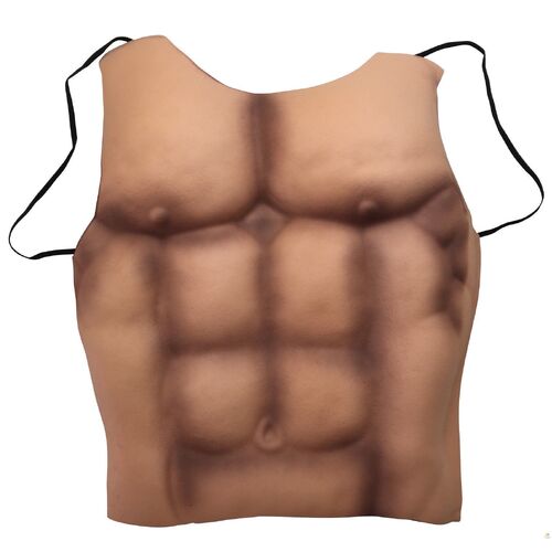 Mens MUSCLE CHEST Costume Six Pack Party Bodybuilder 6 Pack Fancy Fun