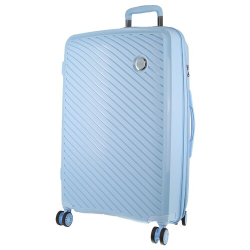Monaco Checked Luggage Bag Travel Carry On Suitcase 75cm (124L) - Blue