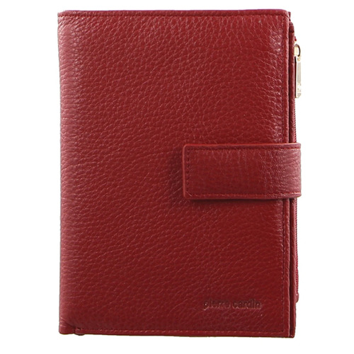 Pierre Cardin Womens Bi-Fold Italian Leather Credit Card Holder Wallet - Red