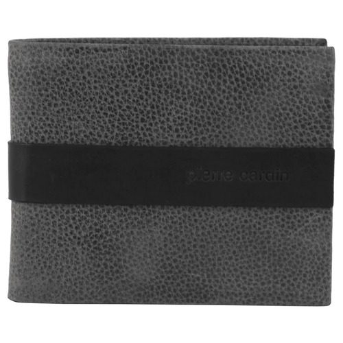 Pierre Cardin Mens Rustic Leather Bi-Fold Business Card Holder/Wallet - Black