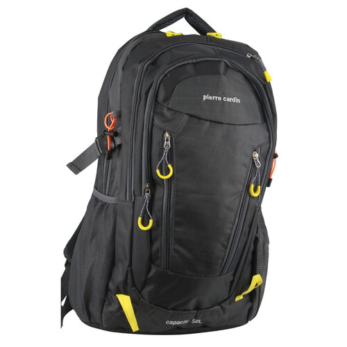 Pierre Cardin Mens Backpack Bag RFID Pocket Nylon Travel Sport Large - Grey