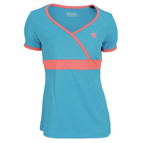 Lotto Womens Noa Tennis Shirt Top T-Shirt Performance - Java/Fluro Pink