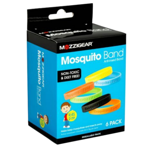 6x Mozzigear Anti Insect Mosquito Kids Wrist Band Repellent Repellant BULK