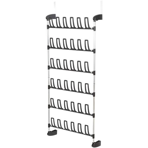 White Steel 18-Pair Over-the-Door Shoe Rack