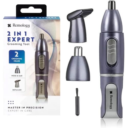 2 in 1 Waterproof Nose Hair Trimmer Portable Remover Eyebrow Clippers Cordless