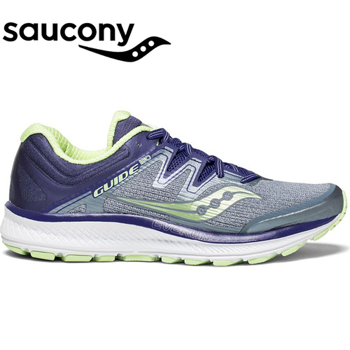 Saucony Womens GUIDE ISO Sneakers Running Shoes Runners - Fog/Purple/Mint