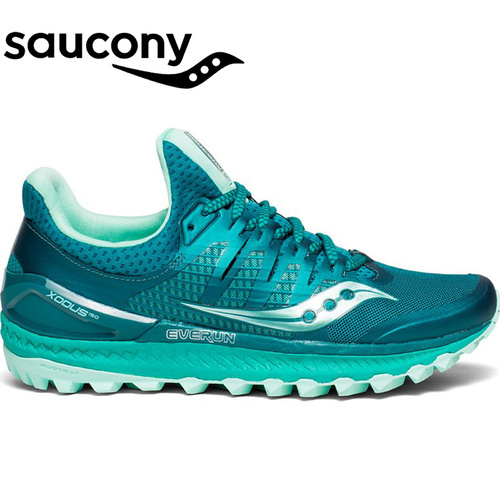 Saucony Womens XODUS ISO 3 Sneakers Runners Trail Running Shoes - Green/Aqua