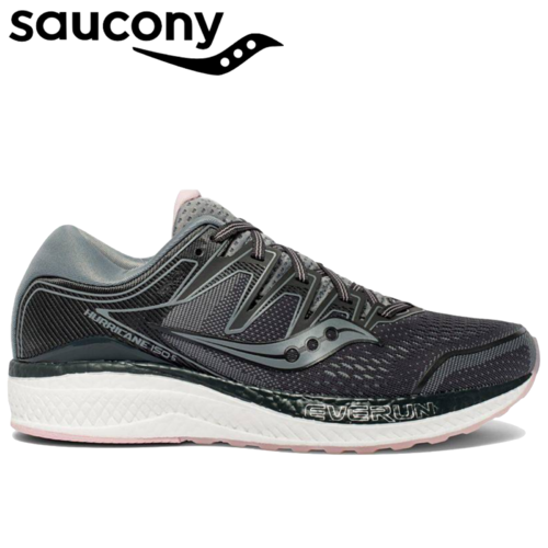Saucony Womens Hurricane ISO 5 Sneakers Runners Running Shoes - Slate/Black