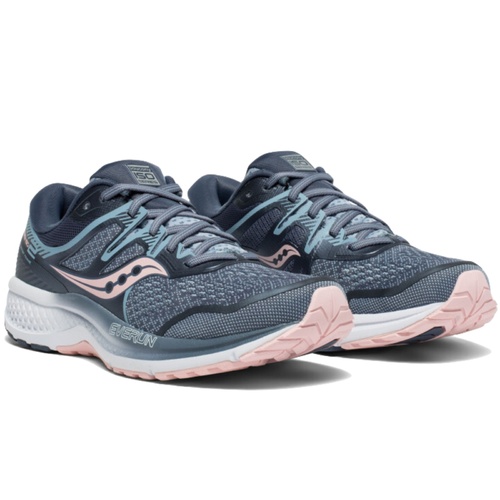 Saucony Womens Omni ISO 2 Shoes Sneakers Runners Running Sneakers - Grey/Pink