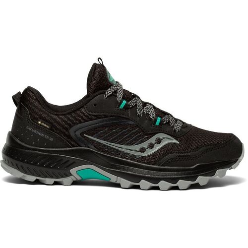 Saucony Excursion TR15 GTX Womens Running Shoes - Black/Jade Gris