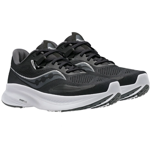 Saucony Womens Guide 15 Wide Athletic Sneakers Running Shoes - Black/White