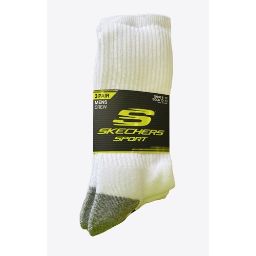 Skechers Sport 3 Pairs Mens Socks - White