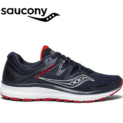 Saucony Mens GUIDE ISO Runners Running Shoes Sneakers - Navy/Red