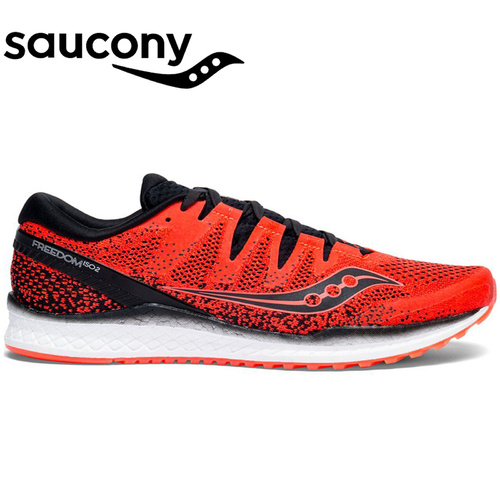 Saucony Mens Freedom ISO 2 Sneakers Runners Running Shoes - Vizi Red/Black