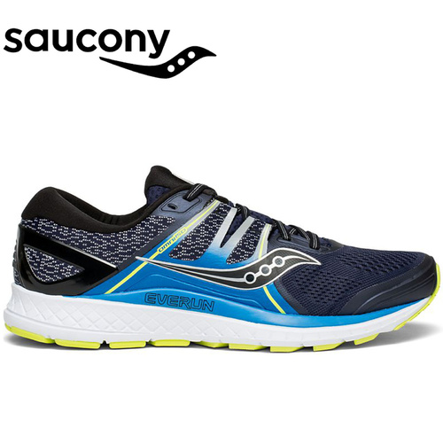 Saucony Mens Omni ISO Sneakers Shoes Runners Running - Navy/Blue/Citron