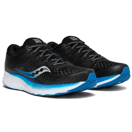 Saucony Mens Ride ISO 2 Sneakers Runners Running Shoes - Black/Blue