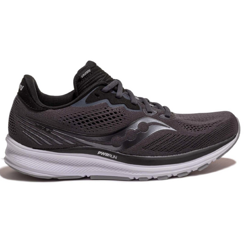 Saucony Mens Ride 14 Shoes Runners Athletic Sneakers Running - Charcoal/Black