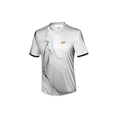 Lotto Mens Blast Tee Shirt Top Tennis Workout Sport - White/Black