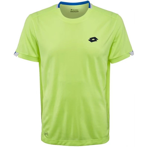 Lotto Mens Aydex III Tee Shirt Top Tennis Workout Sport - Yellow Neon/Atlantic
