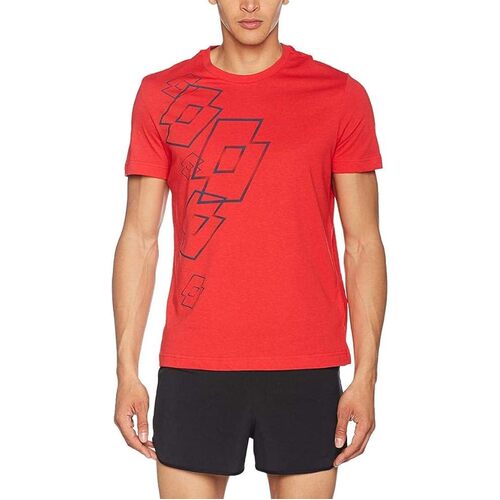 Lotto Mens Losanga Tee Shirt Soccer Tennis Sport - Red