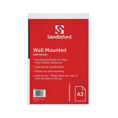 Sandleford A3 Wall-Mounted Sign Holder Portrait W29.8cm x D6cm x H44.5cm