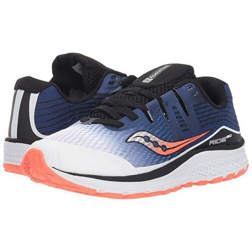 Saucony Boys Youth S-Ride ISO Sneakers Runners Shoes - White/Blue/Vizi Red