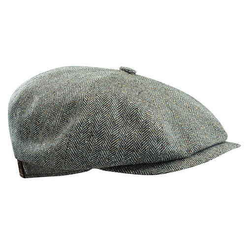 Stetson Mens Hatteras Hat Flat Cap Ivy Golf Wool Silk Linen  - Olive