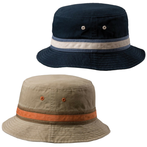STETSON Everett 100% Cotton Bucket Hat Summer Brim Foldable Travel Cap Packable
