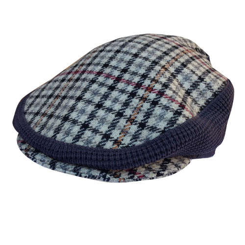 English Stretch Tweed Hat Flat Driving Cap Scottish Tartan Tamoshanta Made in UK