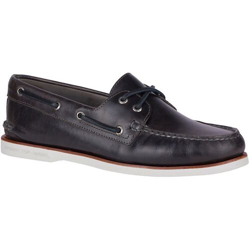 Sperry Mens A/O Orleans 2 Eye Leather Boat Shoes Gold Cup Moccasins - Charcoal Grey