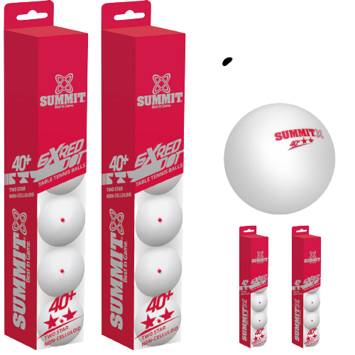 24x Table Tennis Balls 40+ Ping Pong Game Non-Celluloid - 2 Star Red Dot 
