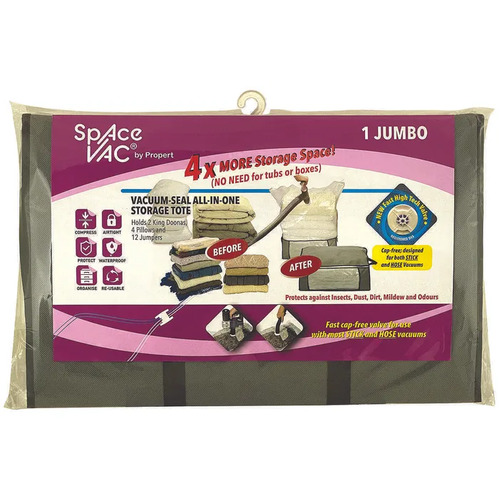Space Vac Vacuum Storage Bag Seal Compressing Organizer Clothes - Jumbo Tote