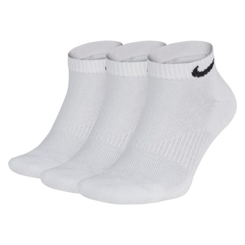 3 Pairs Pack NIKE Adult Unisex Ankle Socks Gym Sports Tennis Running Dri-Fit - White