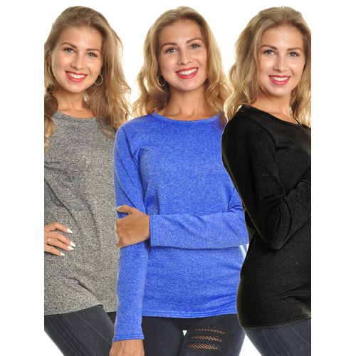 Womens Thermal Top w/ Brushed Interior Warm Winter Fleece Baselayer