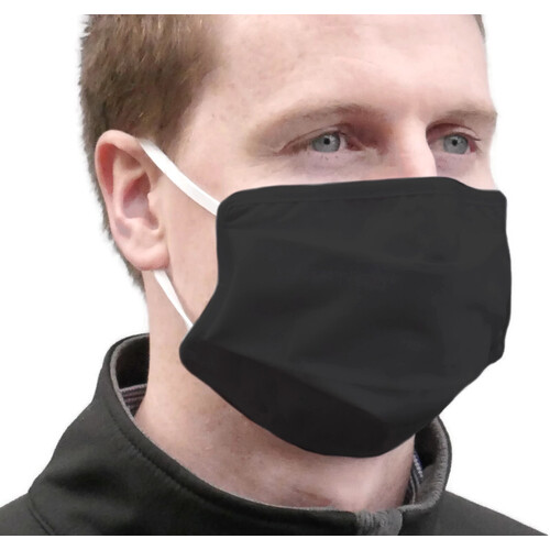 TIGERPLAST Fabric Face Mask Washable Reusable Mask Protect Anti-Microbial Mouth Cover - Black