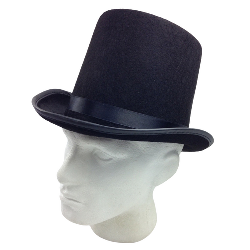 BLACK TOP HAT Costume Mad Hatter Party Wedding Magician Formal Trilby Fedora