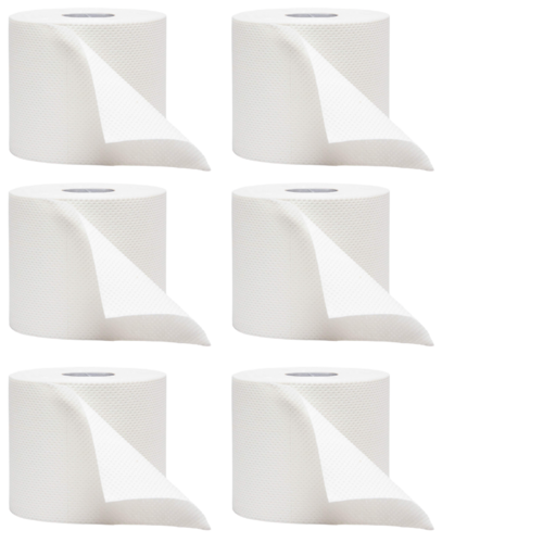 6 Rolls Toilet Paper Rolls Silky White Soft Bath Tissue 180 Sheets