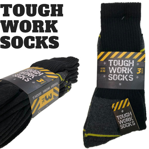 TOUGH WORK SOCKS Thick Cotton Blend Heavy Duty Thermal Hiking Camping